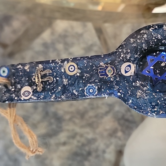 Shot Glass tray Blue againt evil eye, Jewish motive for hosting+ 4 shot glass - Picture 4 of 10